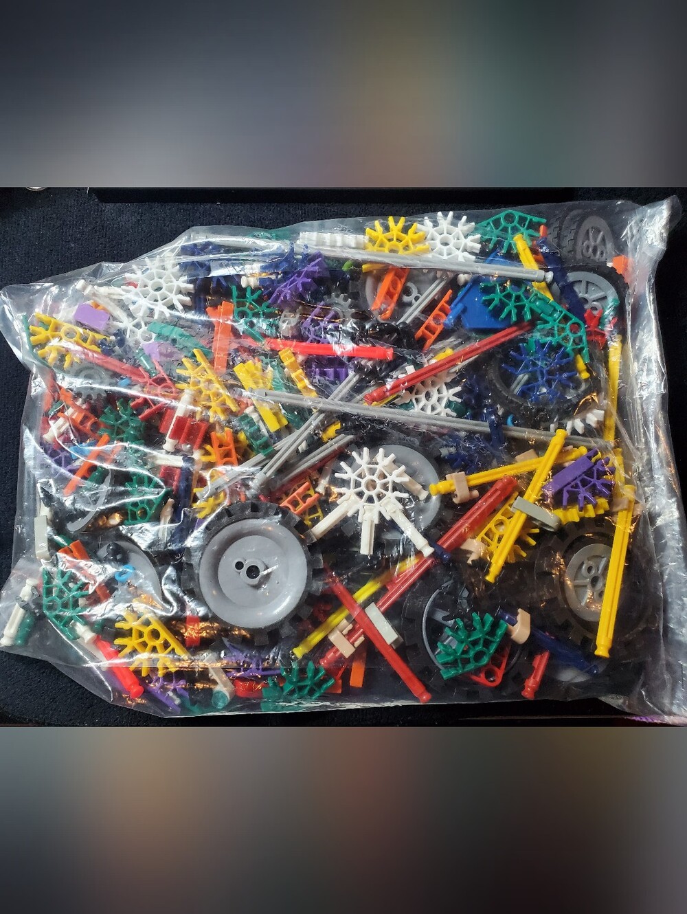 Vintage K'NEX Bulk Lot 1.8 lbs - Mixed Classic Rods, Connectors, & Vehicle Wheel